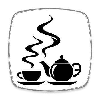 Cafetière Tasse à café - Magnet carré - blanc - Devant