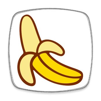 Banane - Magnet carré - blanc - Devant