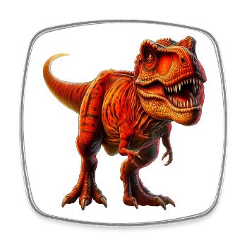 Dinosaur - Square fridge magnet - white - Front