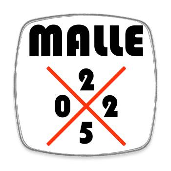 Malle 2025 - Viereckiger Kühlschrankmagnet - Weiß - Vorne