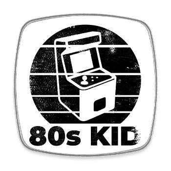 80er Arcade Gaming - Viereckiger Kühlschrankmagnet - Weiß - Vorne