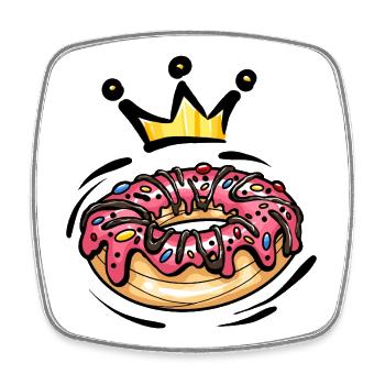 Couronne de beignets Candy Colorful - Magnet carré - blanc - Devant