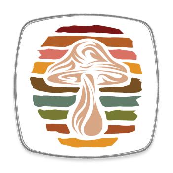 Collectionneur de champignons rétro - nature design vintage - Magnet carré - blanc - Devant