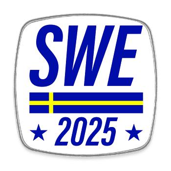 Sweden 2025 Team - Square fridge magnet - white - Front
