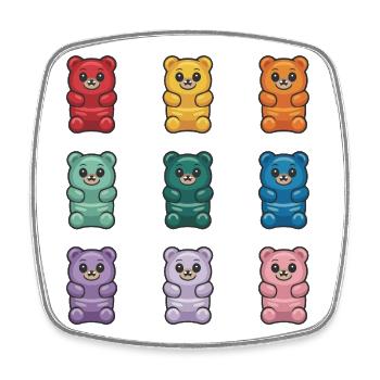 Adorable Gummy Bear Collection - Square fridge magnet - white - Front