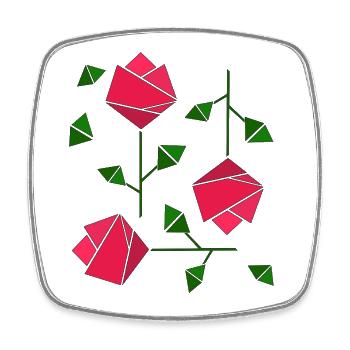 Geometric Roses - Square fridge magnet - white - Front