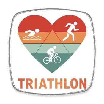I love Triathlon gift for a triathlete - Square fridge magnet - white - Front
