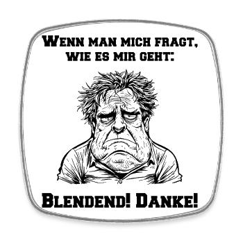 Erschöpfter Mann - Viereckiger Kühlschrankmagnet - Weiß - Vorne