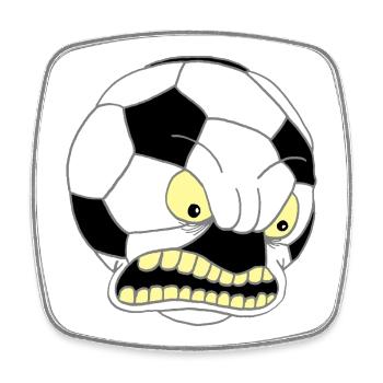 Ballon de football - Magnet carré - blanc - Devant