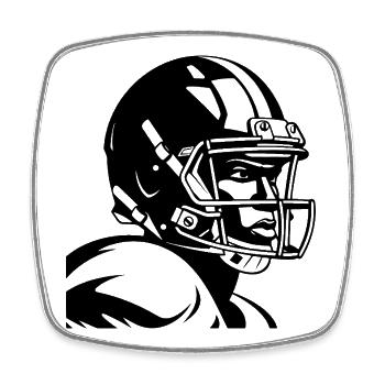 Football player - Square fridge magnet - white - Front