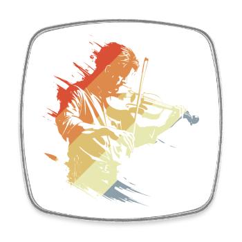 Violinist Retro Look - Square fridge magnet - white - Front