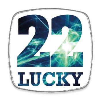 LUCKY22 - Square fridge magnet - white - Front
