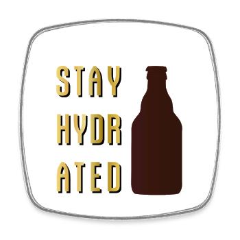 Restez hydraté Stubbi Steinie Beer Party - Magnet carré - blanc - Devant