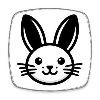 Lapin Lapin Lapin - Magnet carré - blanc - Devant