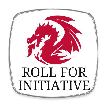 Roll For Initiative – Feuerdrache - Viereckiger Kühlschrankmagnet - Weiß - Vorne