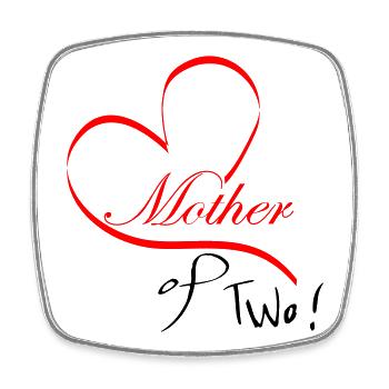 Mother of Two - Viereckiger Kühlschrankmagnet - Weiß - Vorne