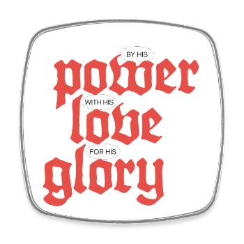 Power, Love & Glory | White - Square fridge magnet - white - Front