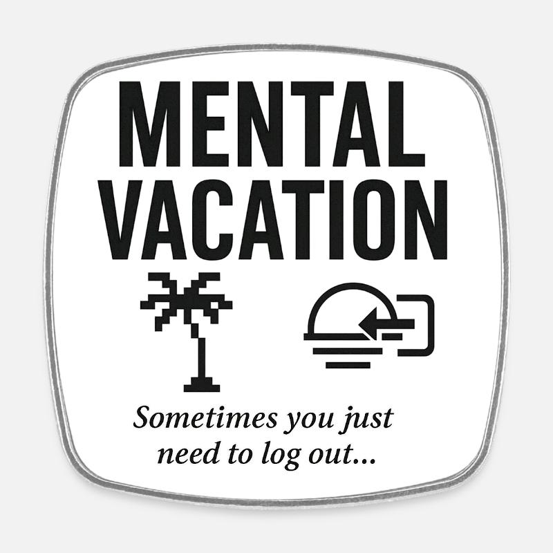 Mental Recovery Holiday Design - Square fridge magnet - white