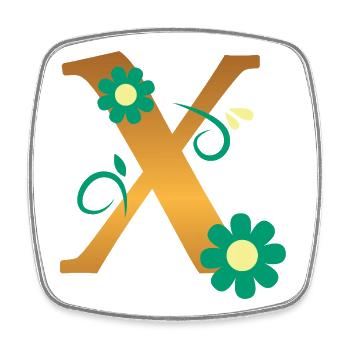 X - Viereckiger Kühlschrankmagnet - Weiß - Vorne