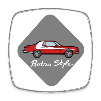 Retro-Stil - Viereckiger Kühlschrankmagnet - Weiß - Vorne