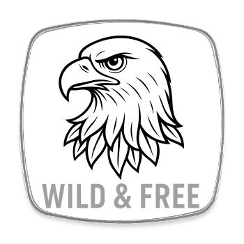 Adler Adlerkopf Wild and free - Viereckiger Kühlschrankmagnet - Weiß - Vorne