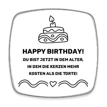Happy Birthday – Geburtstagsgeschenk mit Spruch - Viereckiger Kühlschrankmagnet - Weiß - Vorne