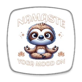Humeur yoga paresseux de Namasté - Magnet carré - blanc - Devant