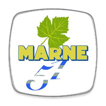 Marl - Square fridge magnet - white - Front