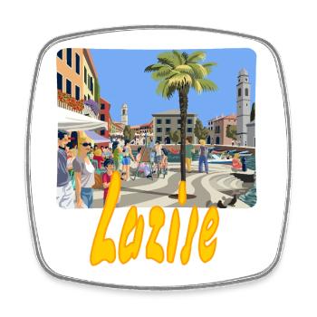 Lazise - Viereckiger Kühlschrankmagnet - Weiß - Vorne
