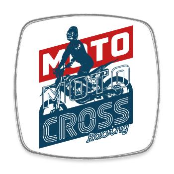 Motocross Rider - MX Racing - Square fridge magnet - white - Front