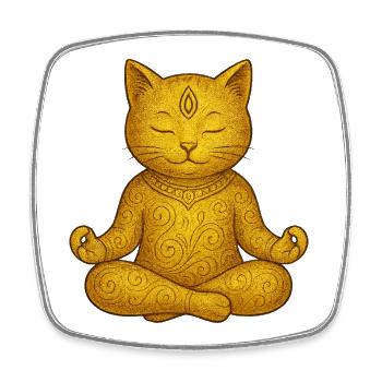 Yoga Katze - Viereckiger Kühlschrankmagnet - Weiß - Vorne