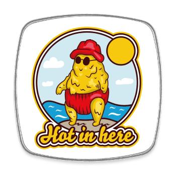 Beurre fondant sur la plage - Magnet carré - blanc - Devant