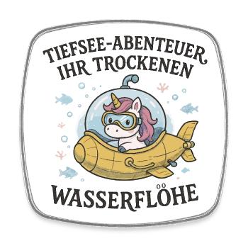 Unicorn deep-sea submarine - Square fridge magnet - white - Front