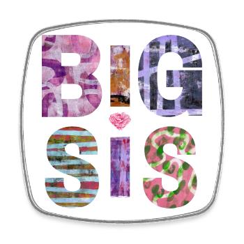 BIG SIS II- Sister - Große Schwester - Partnerlook - Viereckiger Kühlschrankmagnet - Weiß - Vorne