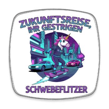 Unicorn of the future - Square fridge magnet - white - Front