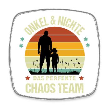 Bester Onkel Und Nichte Partnerlook Outfit Kostüm - Viereckiger Kühlschrankmagnet - Weiß - Vorne