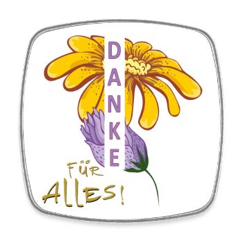 Danke für alles - Viereckiger Kühlschrankmagnet - Weiß - Vorne