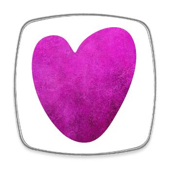 Herz pink Hochzeit Liebe Struktur Pärchen Love Fan - Viereckiger Kühlschrankmagnet - Weiß - Vorne
