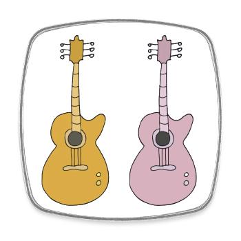 Two guitars - Square fridge magnet - white - Front