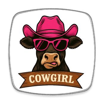 Cow Girl - Square fridge magnet - white - Front