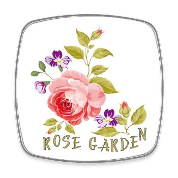 Rose Garden - Viereckiger Kühlschrankmagnet - Weiß - Vorne