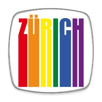 Zürich Regenbogen Pride LGBT - Viereckiger Kühlschrankmagnet - Weiß - Vorne