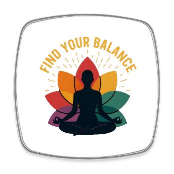 Yoga Lotus Flow Meditation Design - Viereckiger Kühlschrankmagnet - Weiß - Vorne