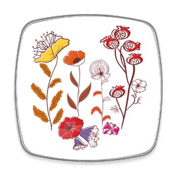 Blüten, Flowers - Viereckiger Kühlschrankmagnet - Weiß - Vorne