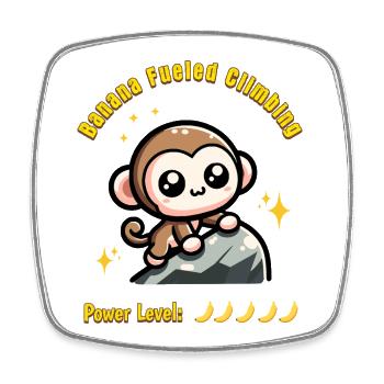 Cute climbing monkey kawaii bouldering kids climbing - Square fridge magnet - white - Front