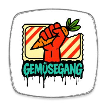 Vegetable aisle hand sign design - Square fridge magnet - white - Front