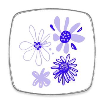Flowerart Flowers 🌺 Graphic Purple Flower Power - Square fridge magnet - white - Front