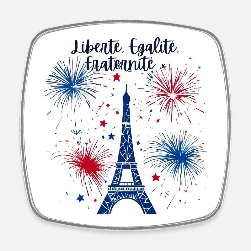 Liberté Egalité Fraternité - Magnet carré - blanc