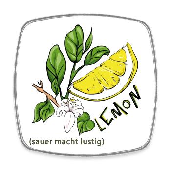 Lemon - Square fridge magnet - white - Front