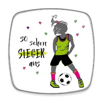 Football féminin - Magnet carré - blanc - Devant